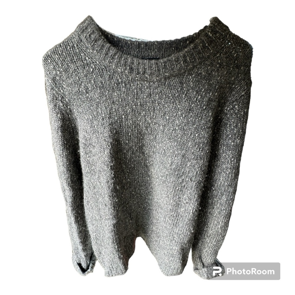 Theory Gray Cotton/Alpaca Knit Women’s Crew Sweater. Size Large. Long sleeve. - Picture 4 of 8